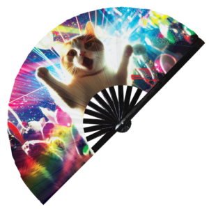 Party Cat Bamboo Hand Fan 7