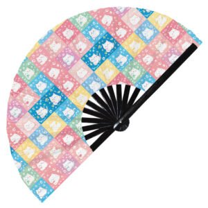 Cute Cat Pattern Bamboo Hand Fan 4