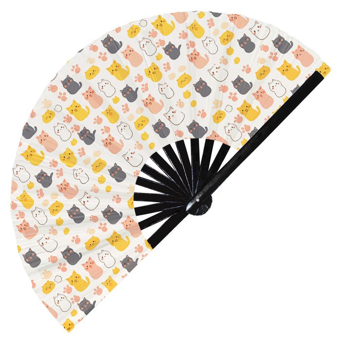 Cute Cat Pattern Bamboo Hand Fan 8