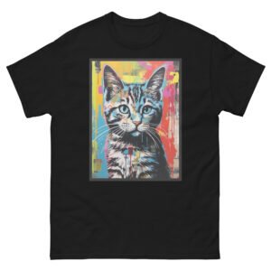 Vibrant Tabby Cat Tee – Pop Art Cat Face Graphic Shirt for Cat Lovers - Unisex classic tee