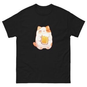 Adorable Beer Cat Shirt – Cartoon Kitty with Pint Graphic Tee - Unisex classic tee