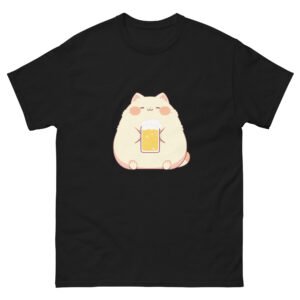 Cheers Cat Shirt – Cute Calico Cat with Beer Cup Graphic Tee - Unisex classic tee