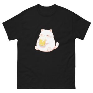 Kawaii Drinking Cat T-Shirt – Cute Beer Buddy Kitty Graphic Tee - Unisex classic tee