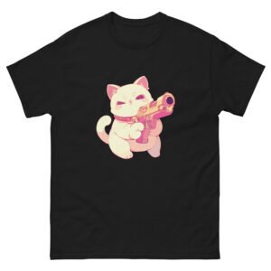 Cute but Angry Cat Gun Shirt – Funny Pet Lover Graphic Tee - Unisex classic tee