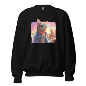 Gangsta Cat Hoodie – Stylish GTA Aesthetic Unisex Sweatshirt - Unisex Sweatshirt