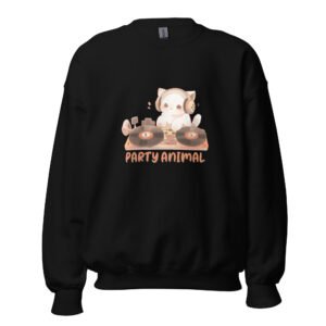Party Animal - Anime DJ Cat Sweatshirt – Kawaii Streetwear Unisex Top - Unisex Sweatshirt
