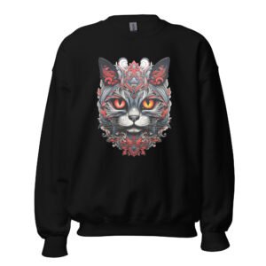 Rainbow Feline Spirit Animal Sweatshirt – Spiritual Cat Artwork - Unisex Sweatshirt