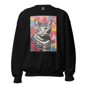 Color Burst Cat Sweatshirt – Hipster Streetwear for Cat Lovers - Unisex Sweatshirt