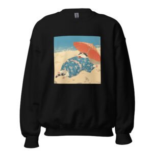 Chill Cat Beach Vibes Sweatshirt – Relaxing Summer Vacation Unisex Top - Unisex Sweatshirt