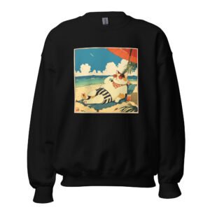 Lazy Day Calico – Cat on Vacation Graphic Sweatshirt for All Genders - Unisex Sweatshirt