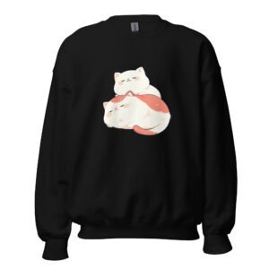 Cute Lazy Cat Crewneck – Adorable Fat Sleeping Cats Graphic Sweatshirt - Unisex Sweatshirt