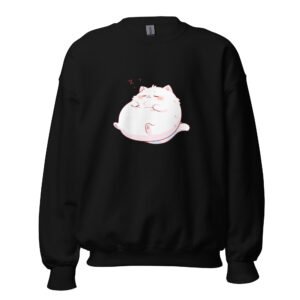 Adorable Fat Cat Sweatshirt – Sleeping Kitties Graphic Pullover for Women & Men - Unisex Sweatshirt