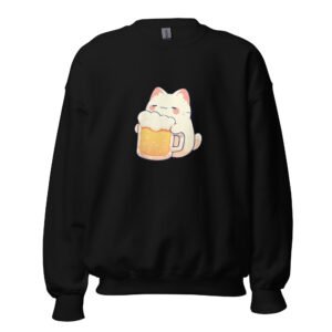 Cheers, Purr & Chill – Cute Cat With Beer Mug Sweatshirt for Cat Lovers - Unisex Sweatshirt