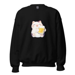Chubby Cat Beer Lover Sweatshirt – Fun Drinking Cat Unisex Apparel - Unisex Sweatshirt