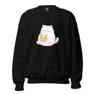 Relaxed Beer Cat Graphic Sweatshirt – Cozy Unisex Craft Beer Cat Tee - Unisex Sweatshirt