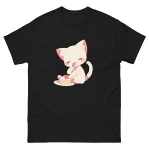 Happy Dessert Cat Shirt – Playful Kitty & Cake Illustration Tee - Unisex classic tee