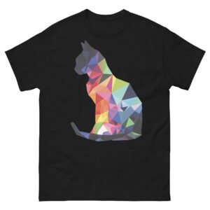 Geometric Rainbow Cat Shirt – Vibrant Polygon Feline Graphic Tee - Unisex classic tee