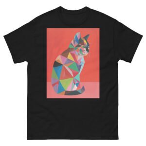 Faceted Rainbow Cat T-Shirt – Eye-Catching Geometric Design - Unisex classic tee