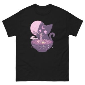 Kawaii Moon Cat Eating Ramen - Unisex classic tee