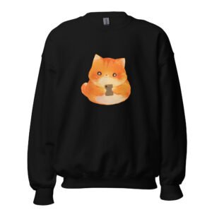 Lazy Cat & Smartphone Sweatshirt – Cute Chill Kitty Streetwear - Unisex Sweatshirt