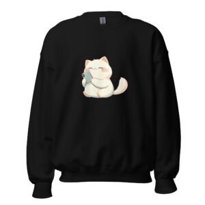 Digital Purr-sonality Cat Sweatshirt – Fun Phone Lover Graphic Pullover - Unisex Sweatshirt