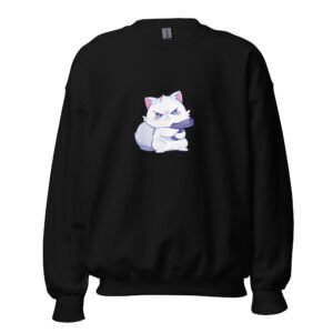 Tiny Paws, Big Heat – Cartoon Cat with Pistol Unisex Sweatshirt - Unisex Sweatshirt
