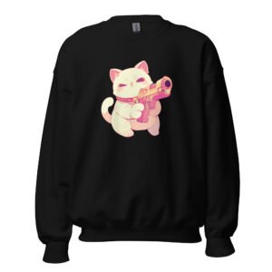 Sweet Face, Savage Mood – Kawaii Gun Cat Unisex Sweatshirt - Unisex Sweatshirt