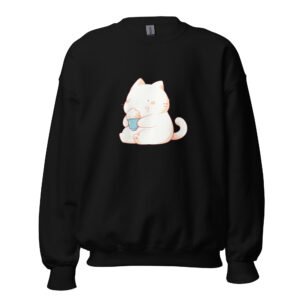 Sweet Treat Cat Sweatshirt – Adorable Dessert-Loving Kitty Graphic - Unisex Sweatshirt