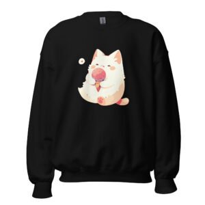Kawaii Dessert Cat Sweatshirt – Pastel Ice Cream Lover Gift - Unisex Sweatshirt