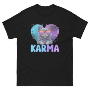 Karma Cool - Retro Aesthetic Cat with Sunglasses - Unisex classic tee