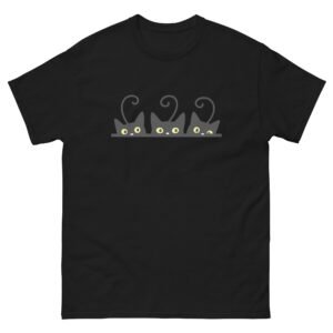 Peeking Black Cats - Cute Trio Kitty - Unisex classic tee