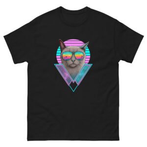 Cool Cat Sunglasses – Retro Vaporwave Cat Lover Graphic Tee, Funny 80s Aesthetic Gift - Unisex classic tee