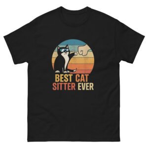 Best Cat Sitter Ever – Funny Retro Cat Lover Graphic Tee, Cool Gift for Pet Sitters & Cat Owners - Unisex classic tee