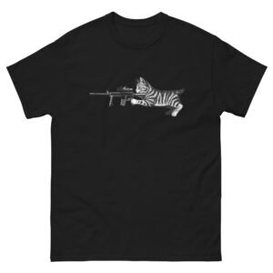 Tactical Cat – Funny Cat with Rifle Meme Military Style T-Shirt - Unisex classic tee
