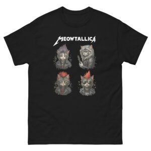 Meowtallica Cat Band – Funny Rock Music Cat Lover Graphic Tee - Unisex classic tee