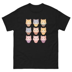 Kawaii Cupcake Cat - Cute Colorful Cat Cupcakes Cartoon Style Tee - Unisex classic tee