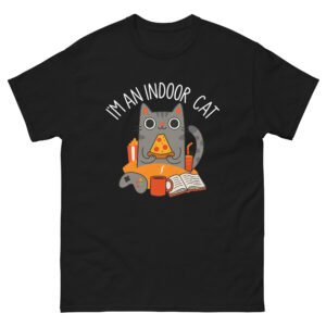Indoor Cat - Cozy Pizza, Coffee, and Gaming Funny Cat Lover Tee - Unisex classic tee