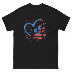 Patriotic Cat Paw Heart - USA Flag Cat Lovers Tee - Unisex classic tee