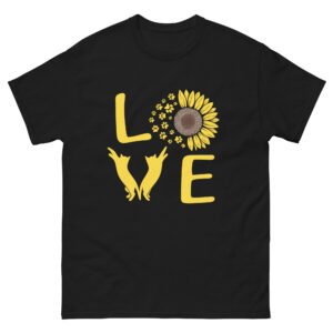 Love Sunflower Cat Silhouette - Cute Cat Lovers Graphic Tee - Unisex classic tee