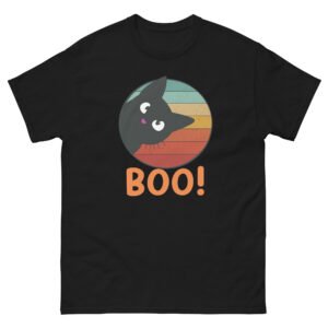Halloween Black Cat - Retro Boo Scary Cute Cat Lovers Tee - Unisex classic tee