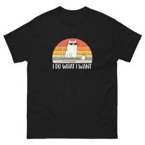 Cool Cat Sunset Graphic - I Do What I Want Cat Tee - Unisex classic tee