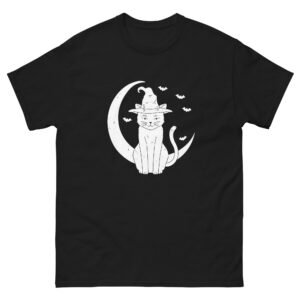 Witchy Moon Cat - Mystical Black Cat Graphic Tee for Cat Lovers - Unisex classic tee
