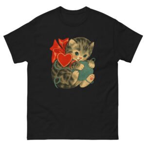 Vintage Kitten with Heart - Retro Cute Cat Lover Gift Tee - Unisex classic tee