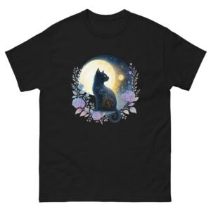 Mystical Moon Cat - Boho Celestial Cat Lover Graphic Tee - Unisex classic tee