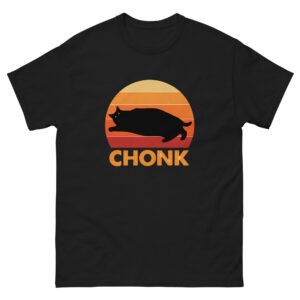 Chonk Retro Cat - Vintage Sunset Fat Cat Graphic Tee - Unisex classic tee