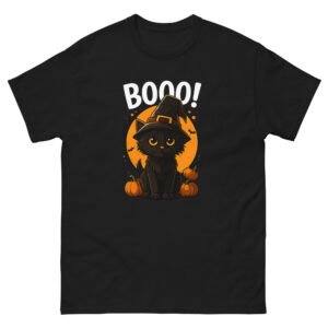 Boo Black Cat Halloween - Cute Spooky Cat Lover Graphic Tee - Unisex classic tee