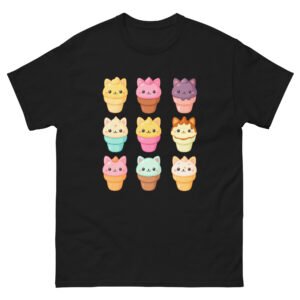 Kawaii Ice Cream Cat - Cute Cat Cone Cartoon Pastel Graphic Tee - Unisex classic tee