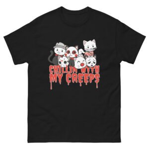 Creepy Cute Cat - Chillin with My Creeps Halloween Cat Lover Tee - Unisex classic tee