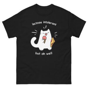 Lactose Intolerant Cat - Funny Ice Cream Cat Pun Graphic Tee - Unisex classic tee