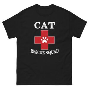 Cat Rescue Squad - Red Cross Paw Print Cat Lover Graphic Tee - Unisex classic tee